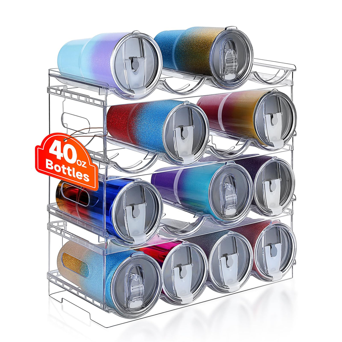 Amaoot large-compartment bottle organizer keeps bottles neatly separated for easy access