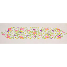AMARED daisy floral cutwork on table linen adds elegant decor for gatherings.