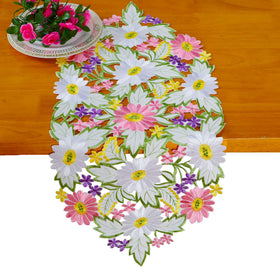 AMARED Spring Daisy Table Runner ideal for Easter tables and spring gatherings