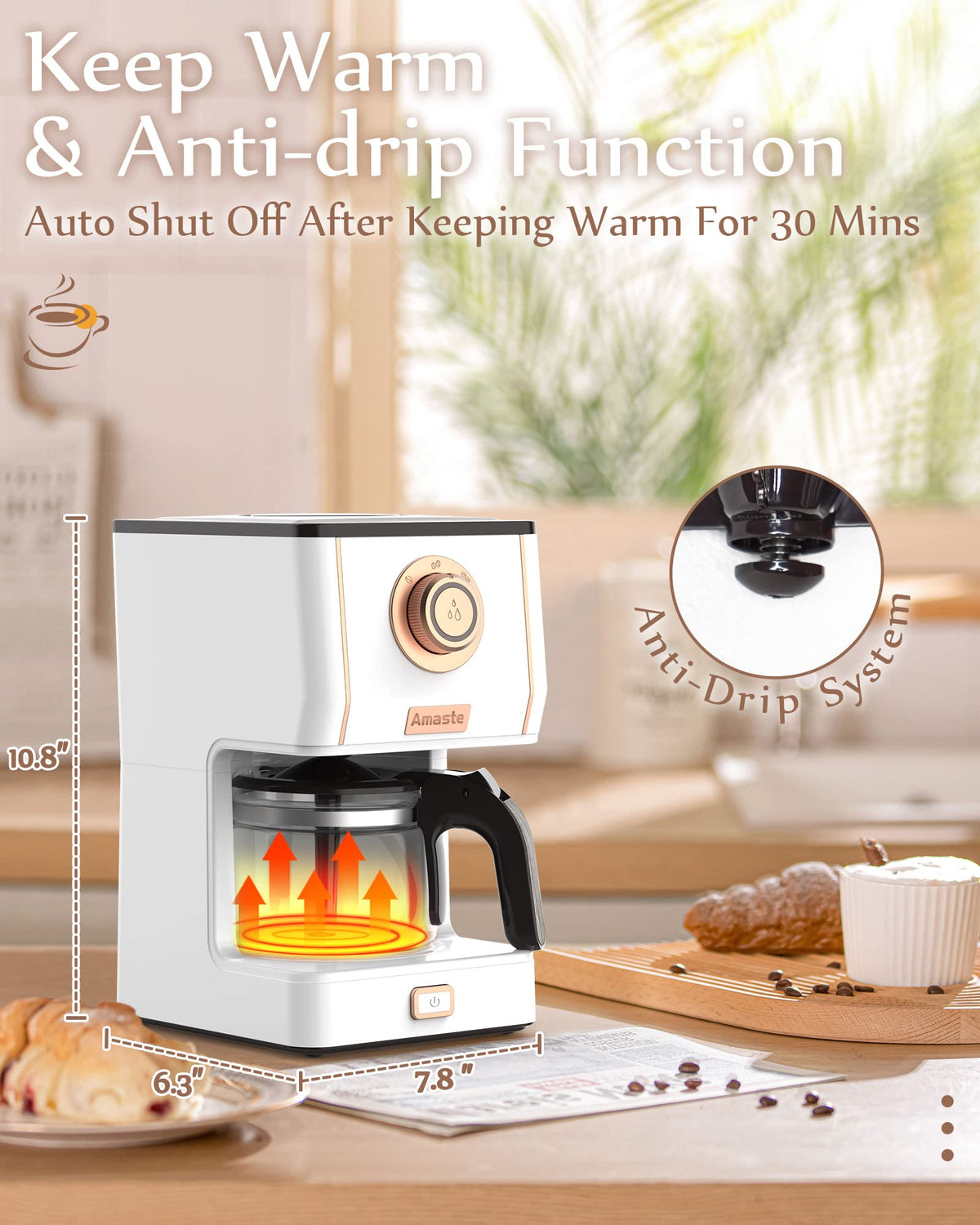 Amaste compact design fits small countertops without sacrificing style.