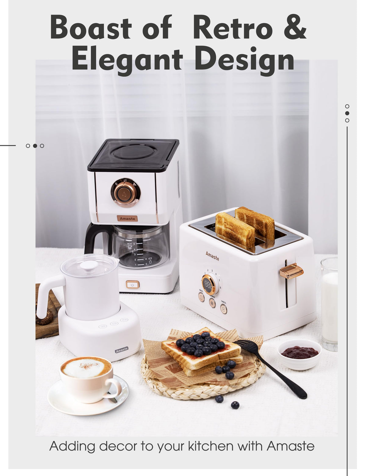 Amaste coffee machine with reusable filter supports eco-friendly daily brewing.