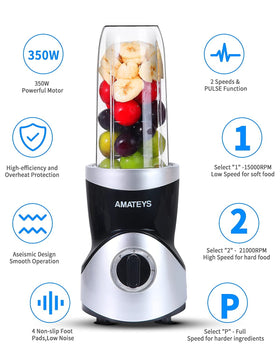 Amateys stainless-steel blades deliver smooth textures.