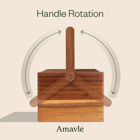 Amavle Acacia Wood Office Beauty Storage ideal for pens, brushes, and tubes.