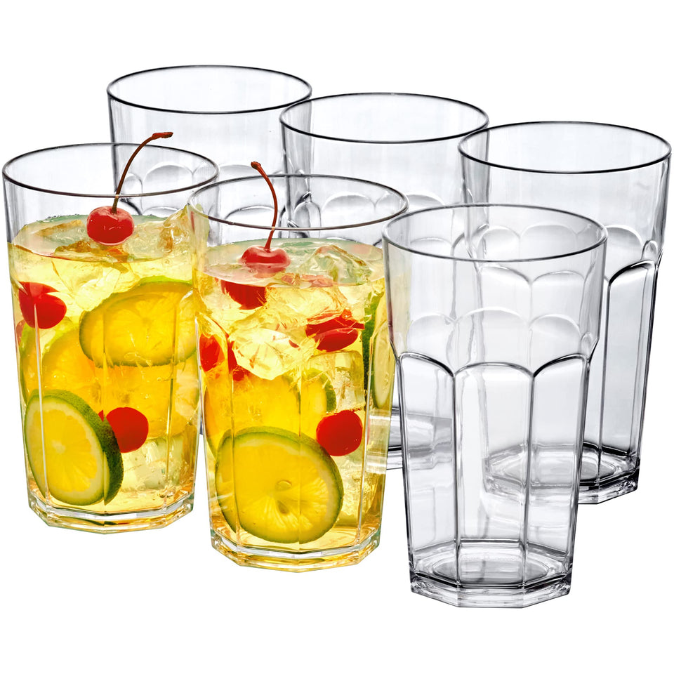 Amazing Abby Affinity 20oz tumbler, clear set of 6, ideal for entertaining and everyday sipping.