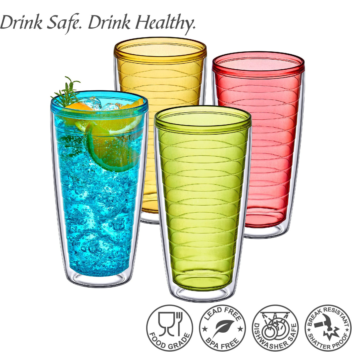 Amazing Abby Alaska 24-Oz tumbler set features shatter-proof design for outdoors.