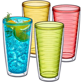 Amazing Abby Alaska 24-Oz tumbler set front view in mixed colors for everyday use.