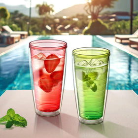 Amazing Abby Alaska 24-Oz tumbler set shows double-wall insulation for temperature control.