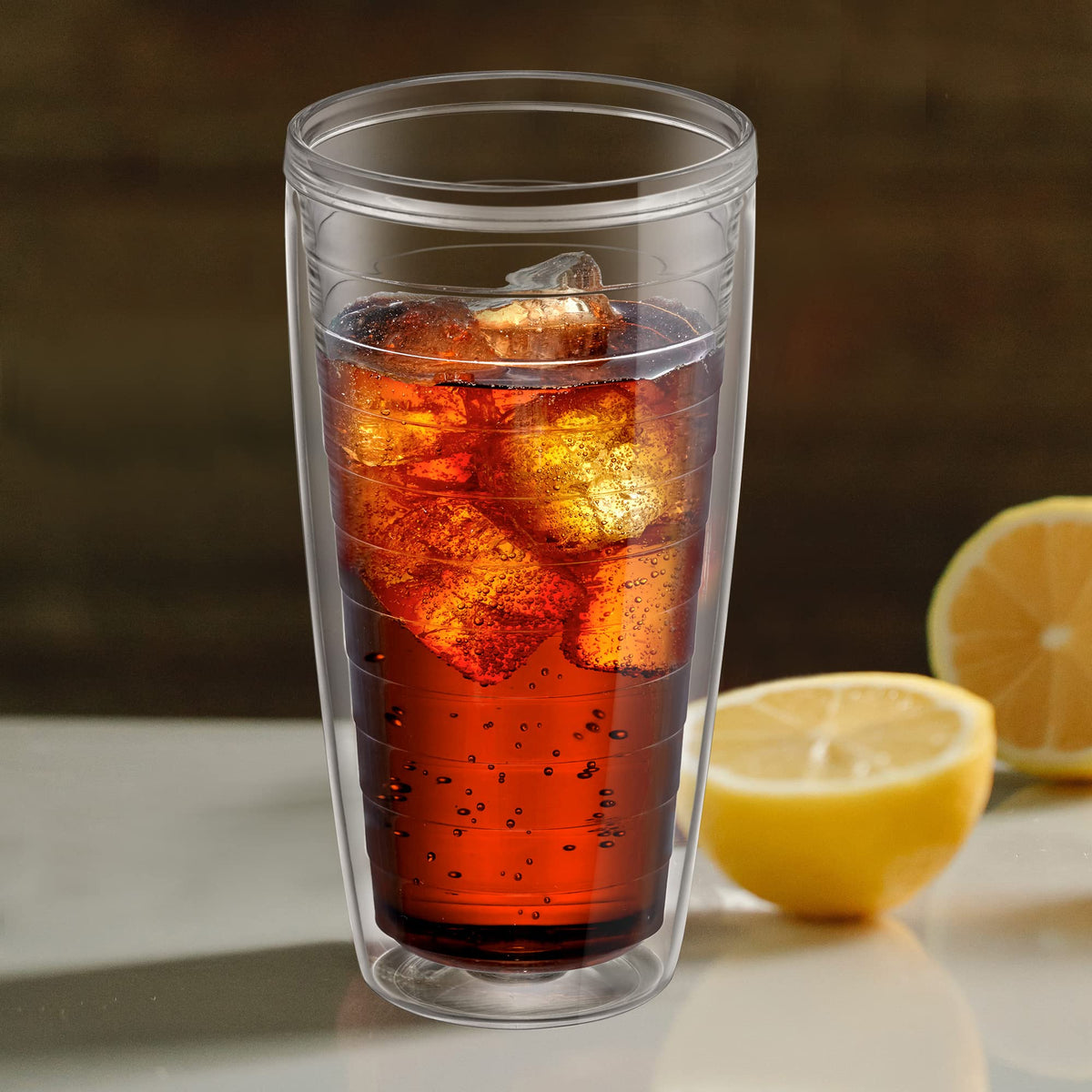 Amazing Abby Alaska crystal-clear tumbler, close view, great for stylish entertaining.