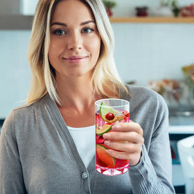 Amazing Abby BPA-free shatterproof cup close-up, durable for indoor and outdoor entertaining.