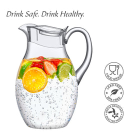 Amazing Abby Bubbly Grand pitcher outdoors, shatter-proof design for picnics.