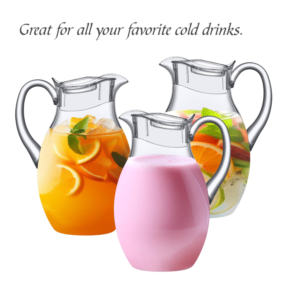 Amazing Abby Bubbly Grand pitcher, fridge-friendly height, fits in most doors.