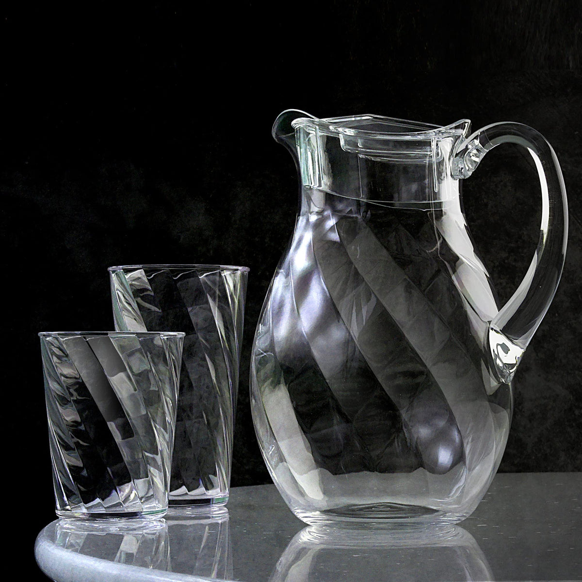 Amazing Abby Bubbly Whirly pitcher showing lemonade view for entertaining.