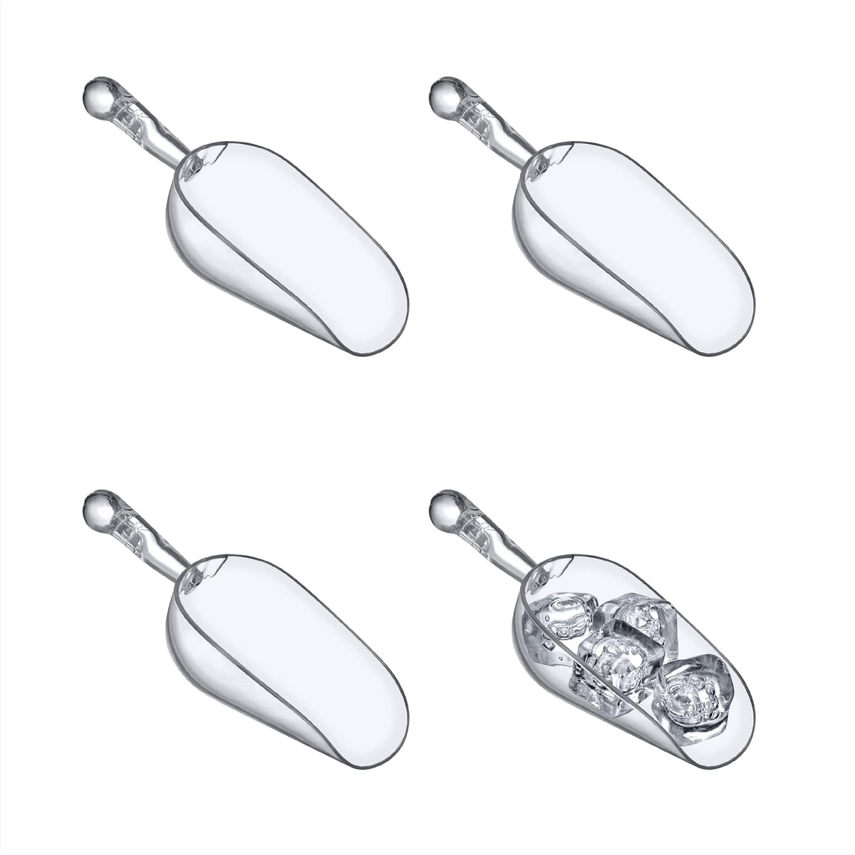 Amazing Abby Elsa 5-ounce ice scoops set of 4 for precise portioning in cold drinks.