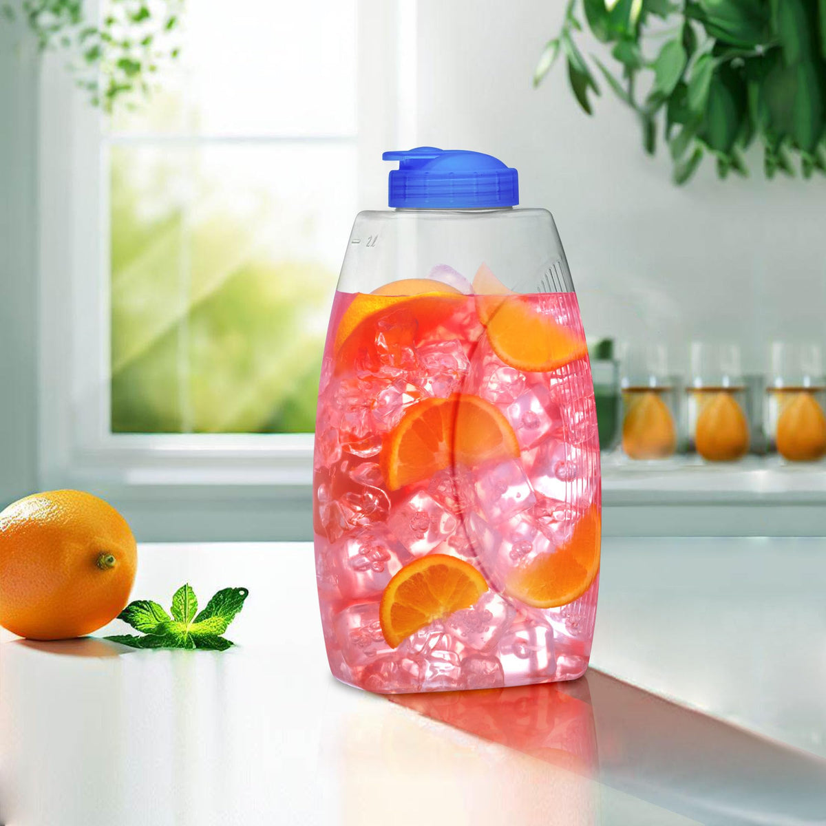 Amazing Abby Fitly pitcher lid with pour control for mess-free serving.