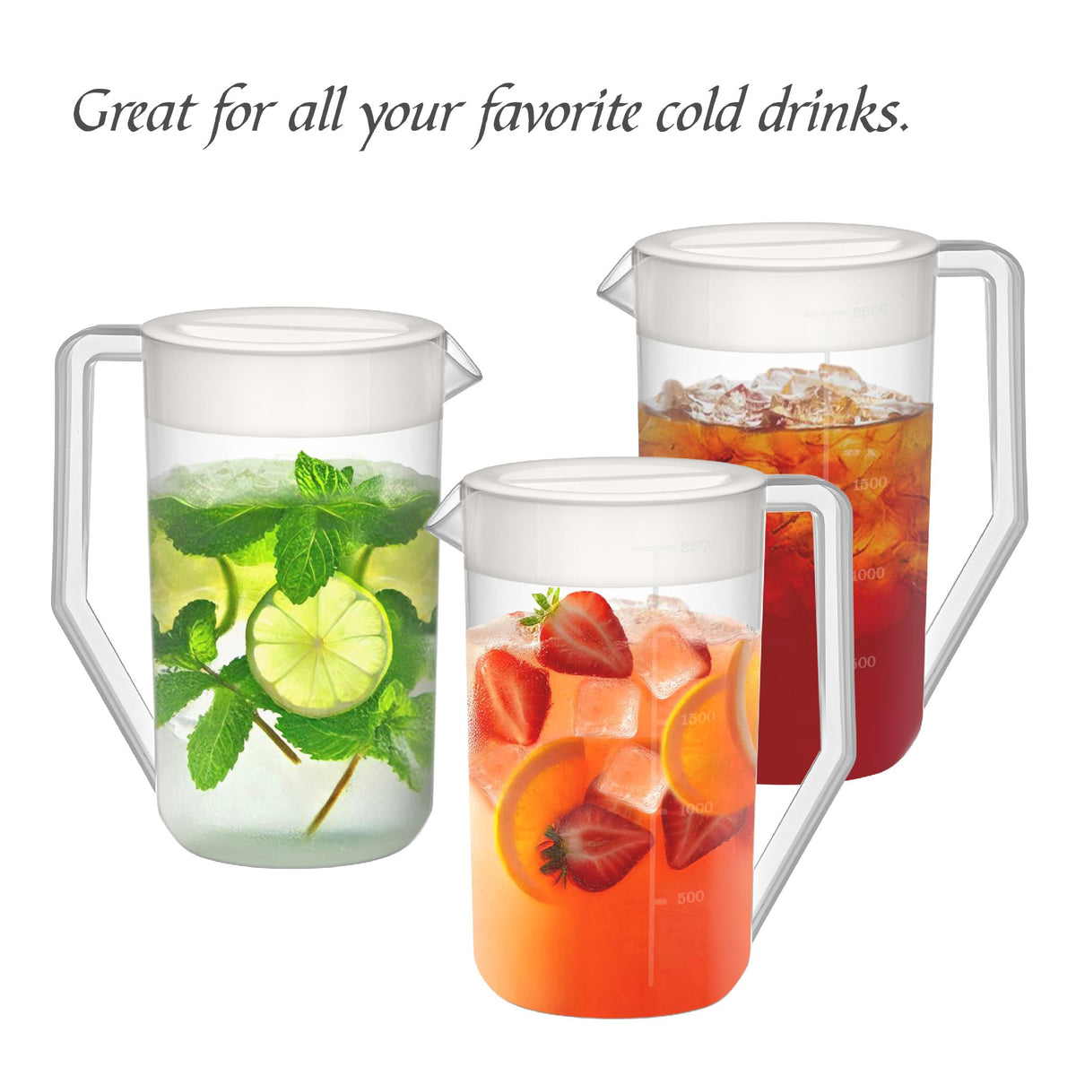 Amazing Abby Kitchen Party pitcher fits in the fridge for easy chilling.