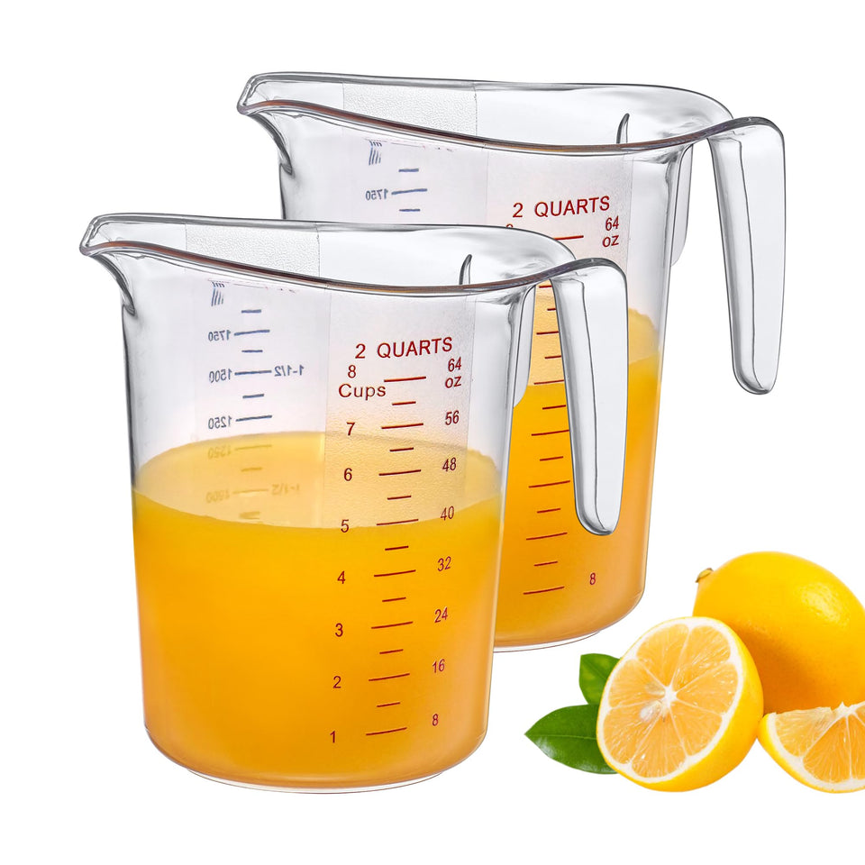 Amazing Abby Melissa 64oz measuring pitcher two-pack with clear measurements for precise pours