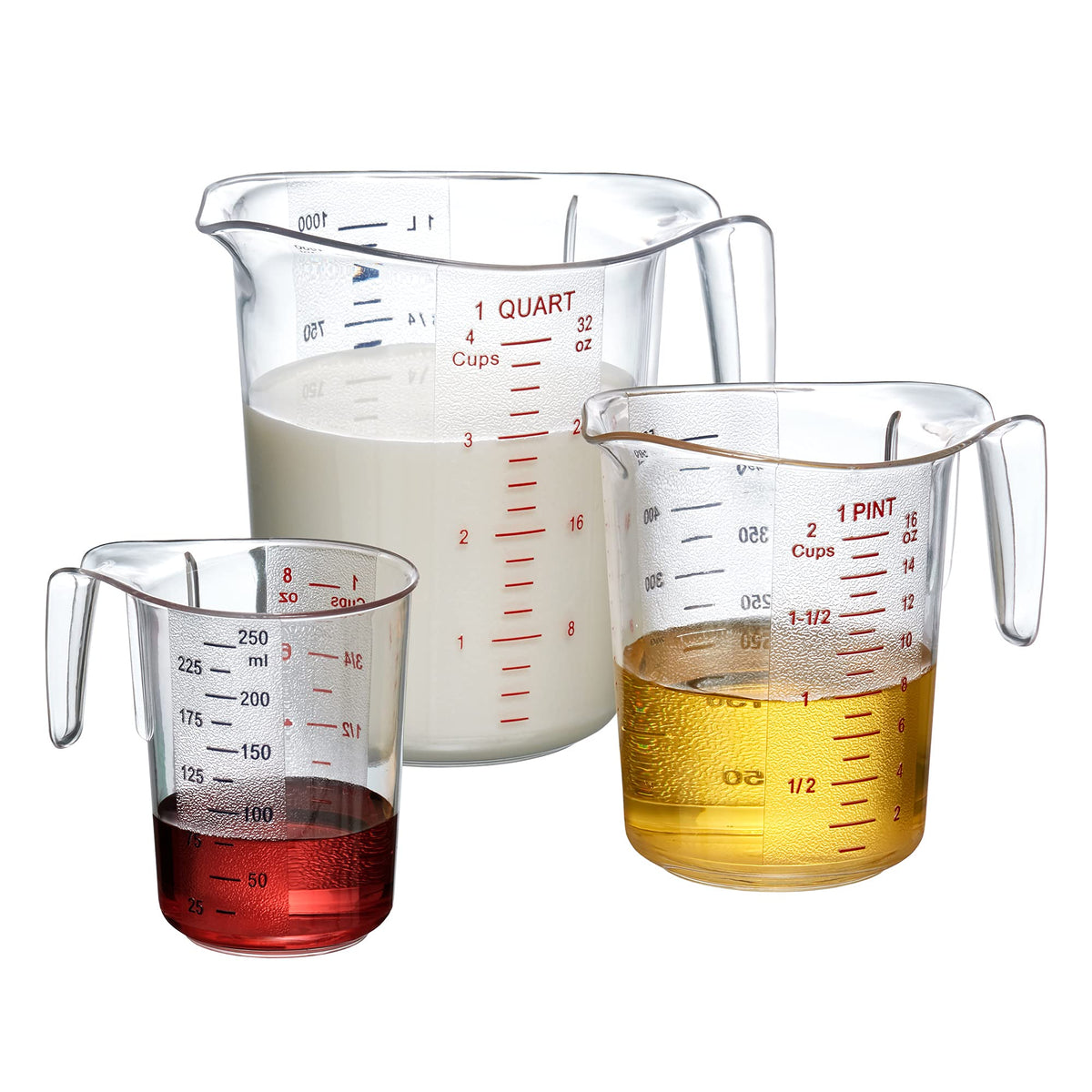 Amazing Abby Melissa measuring cups in 1-cup size with clear embossed measurements for accurate pouring.