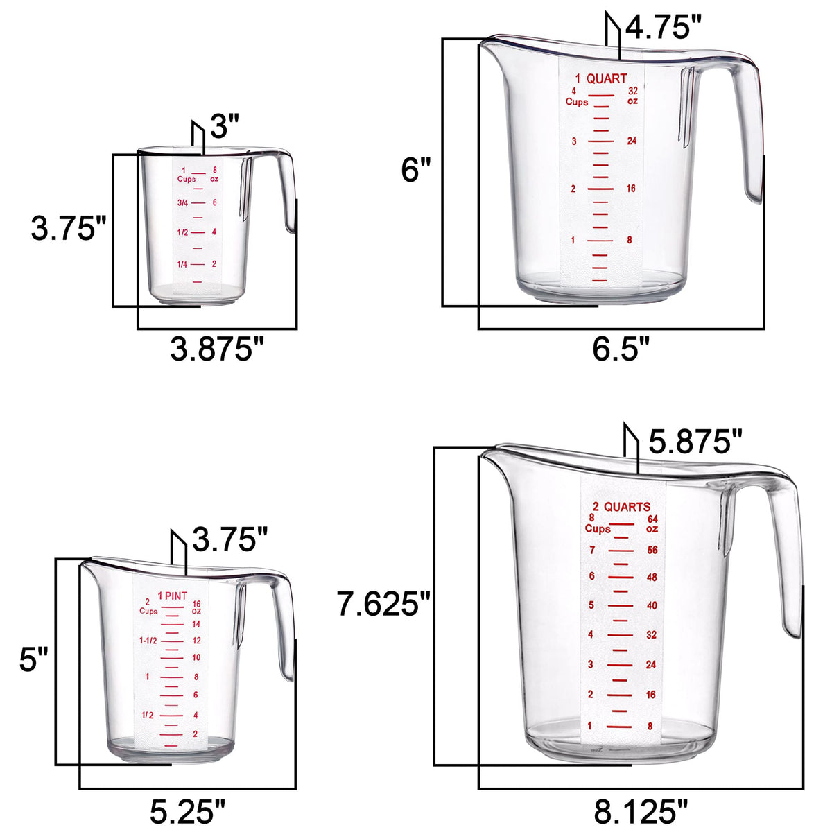 Amazing Abby Melissa measuring cup 8 cup size for large batch prep and refills