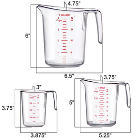 Amazing Abby Melissa measuring cups feature embossed imperial and metric marks for easy reading.