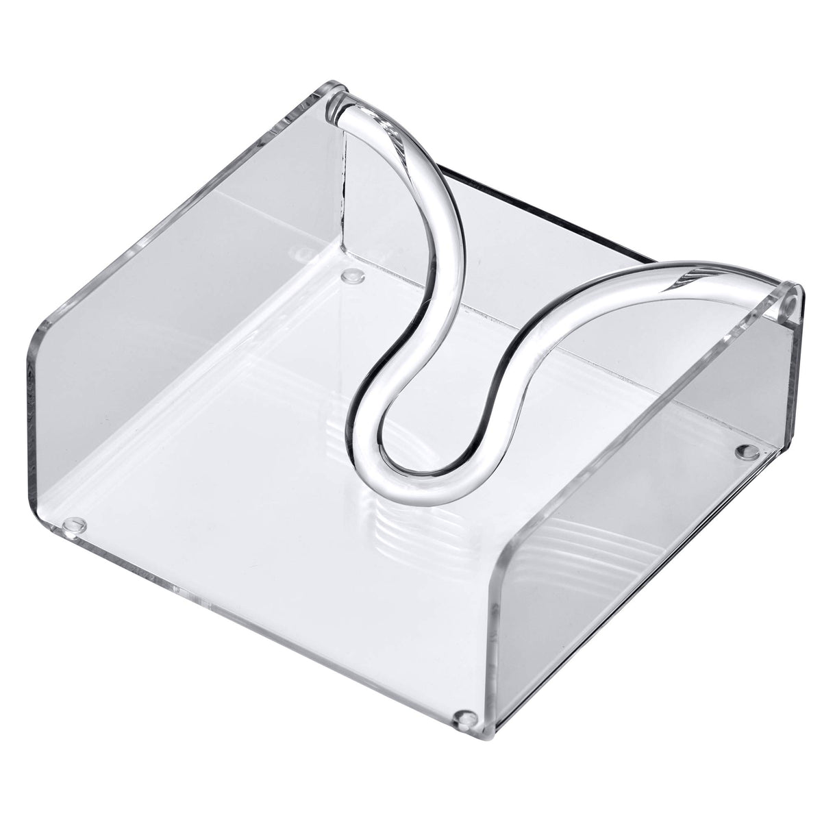 Amazing Abby napkin holder with non-slip pads, ideal for tabletops and vanities