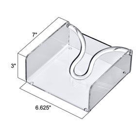Amazing Abby weighted-arm napkin holder, front view, steadies napkins during meals