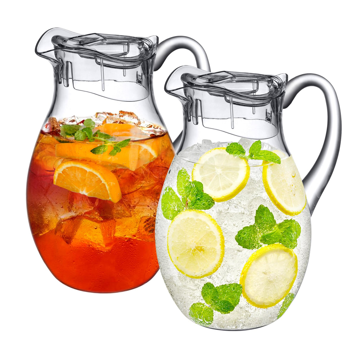 Amazing Abby Bubbly pitcher front view showcases crystal-clear acrylic for refreshing drinks.