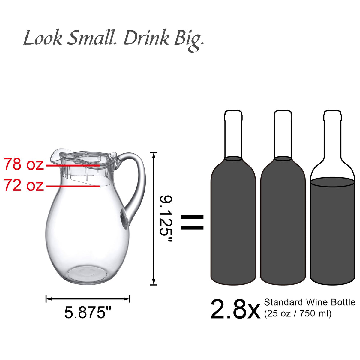 Amazing Abby Bubbly pitcher sturdy-handle for a comfortable grip during serving.