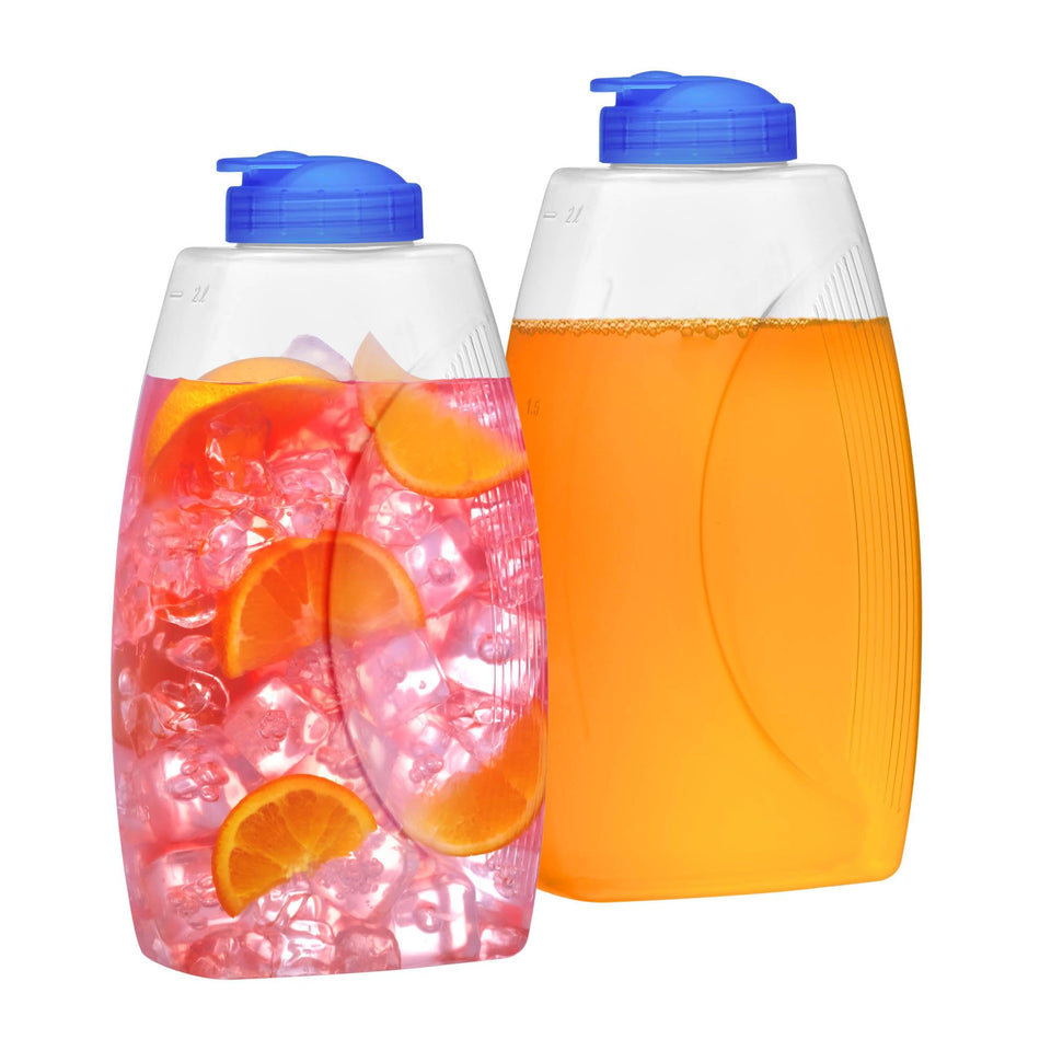 Amazing Abby Fitly 64oz pitcher with lid open for easy pouring and filtration.