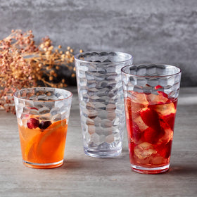 Amazing Abby Iceberg 16oz tumblers stacked, BPA-free, shatter-proof, ideal for outdoor gatherings