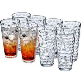 Amazing Abby Iceberg 24-Ounce Tumbler set front view, stackable and crystal-clear for gatherings.