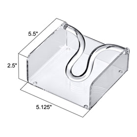 Amazing Abby napkin holder, top-down view, features non-slip pads for steady placement.