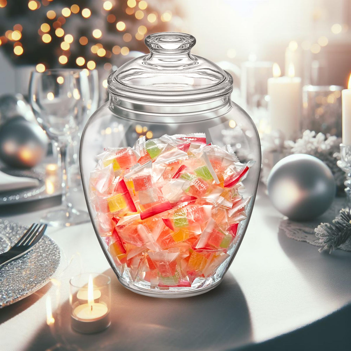 Amazing Abby plastic candy jar clear demonstrates durable storage for snacks