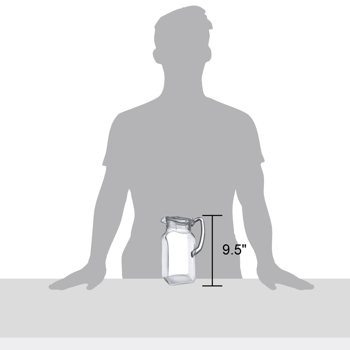 Quadly pitcher with lid keeps drinks fresh and spill-free.