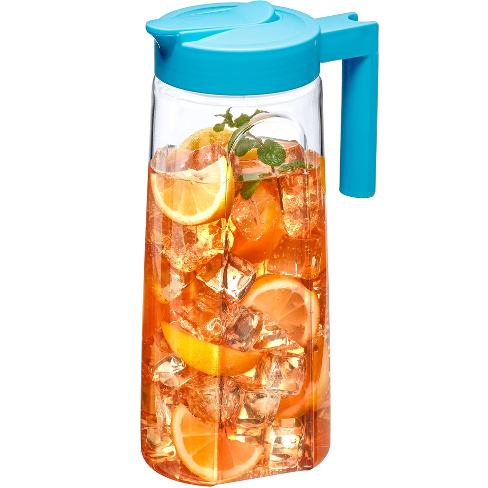 Amazing Abby Slim Tritan Pitcher blue full view for easy large-batch drinks