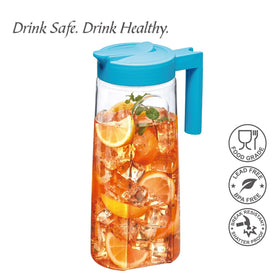 Amazing Abby Slim Tritan Pitcher blue handle close-up with comfortable grip