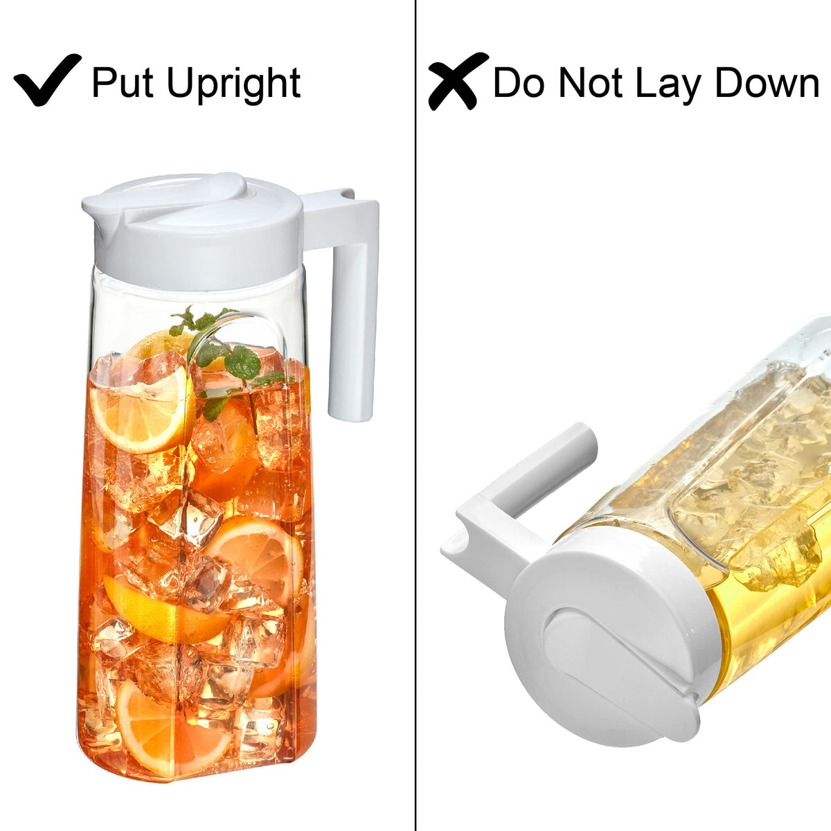 Amazing Abby Slim Tritan Pitcher unbreakable construction with sturdy handle.