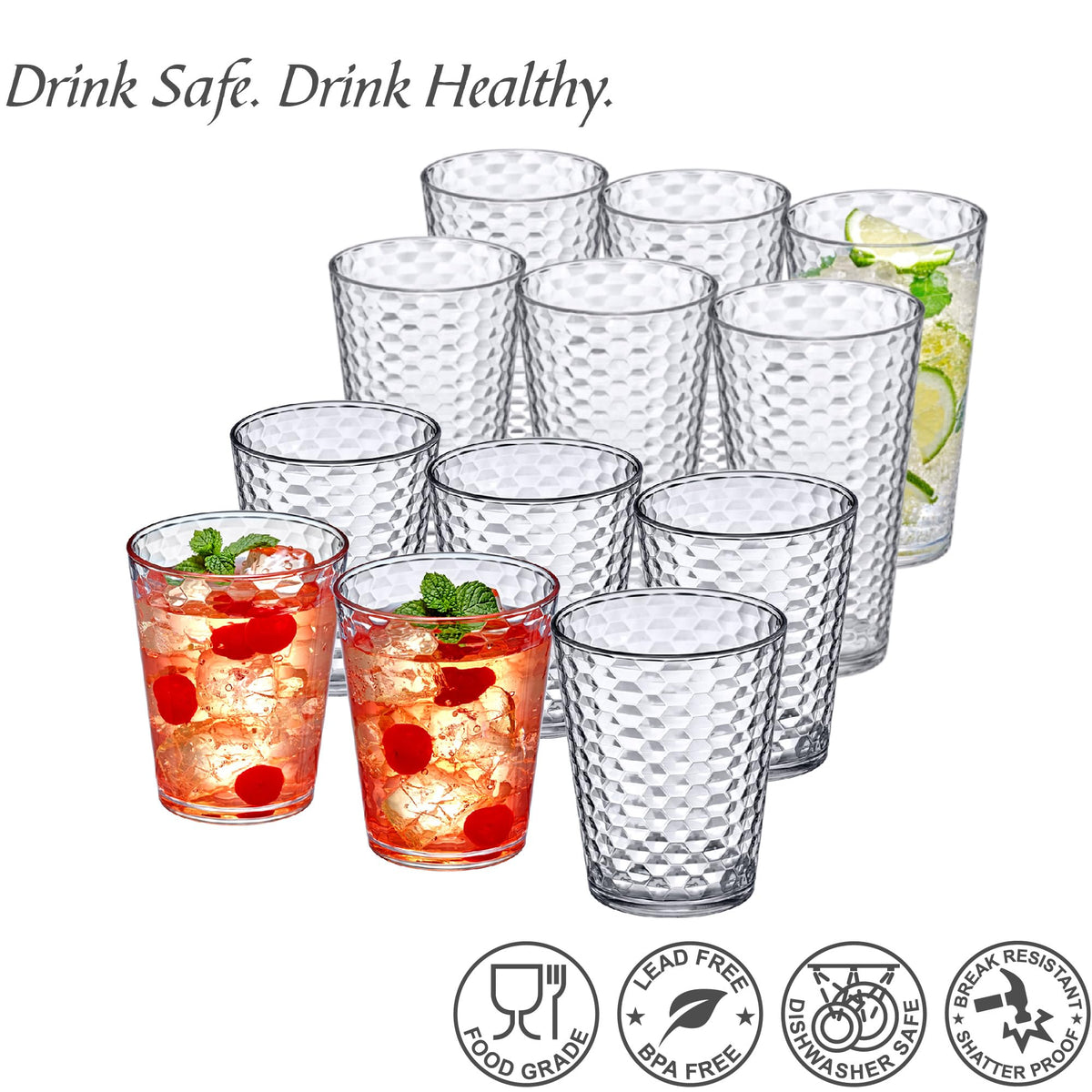 Amazing Abby Snowflake tumblers, stackable design saves space.