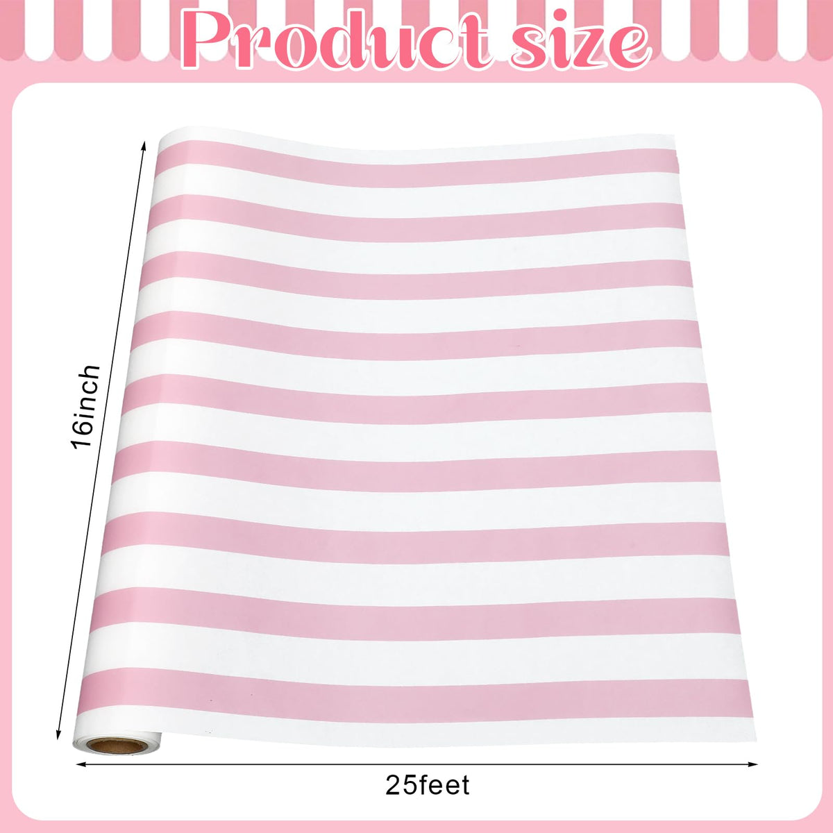 AmazingSpark pink striped table runner close-up shows oil-resistant coating for easy cleanup