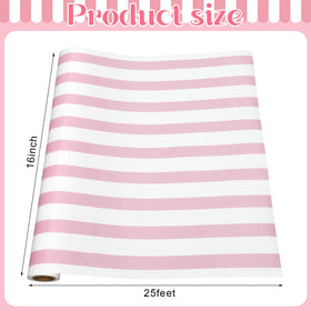 AmazingSpark pink striped table runner close-up shows oil-resistant coating for easy cleanup