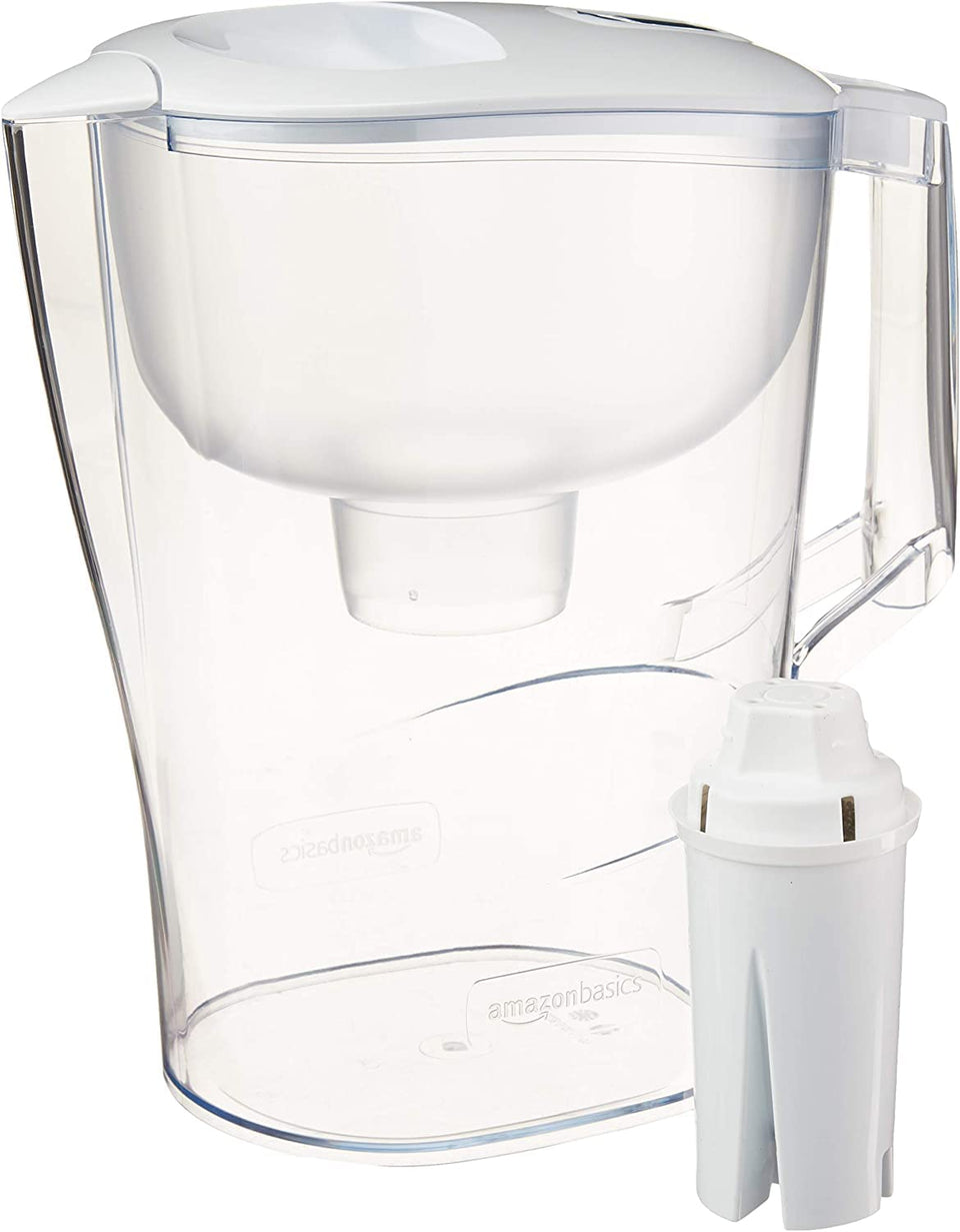 Amazon Basics 10-Cup Pitcher with Secure Lid for leak-free pouring.