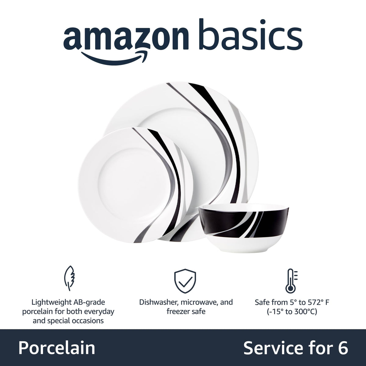 Amazon Basics swirl salad plates ideal for quick, casual meals