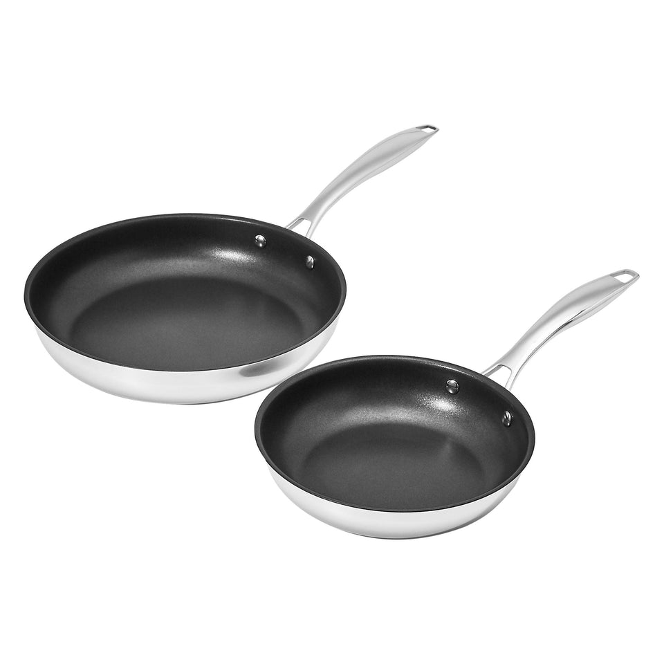 Amazon Basics 2-Piece fry pan set 10-inch, even heat for consistent searing