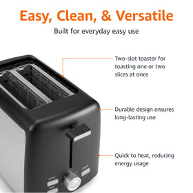 Rear crumb tray on Amazon Basics 2-Slice Toaster for quick cleaning