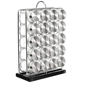 Amazon Basics 20-jar spice rack for organized spice storage and easy access.