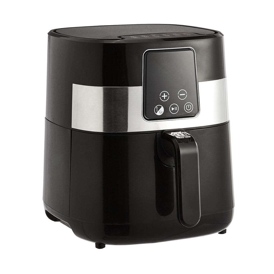 Amazon Basics 3.2-quart air fryer front view for compact kitchen use.