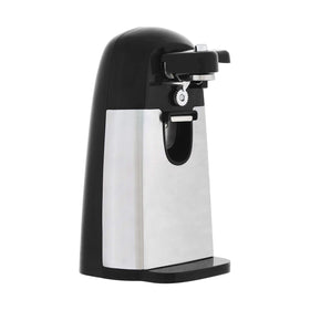 Amazon Basics 3-in-1 front view; sleek can opener for easy countertop use