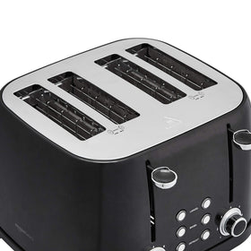Amazon Basics 4-Slot Toaster control panel with 6 browning settings for precise shade.