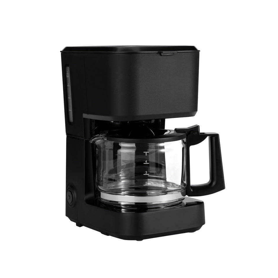 Amazon Basics 5-cup coffee maker with glass carafe for quick, drip-free pours