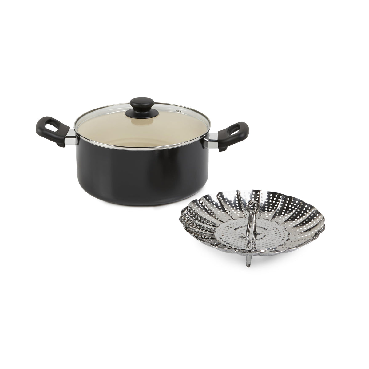 Amazon Basics 5-quart casserole with lid for family dinners.