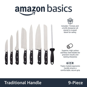 Amazon Basics 8-inch chef knife for precise, effortless chopping.